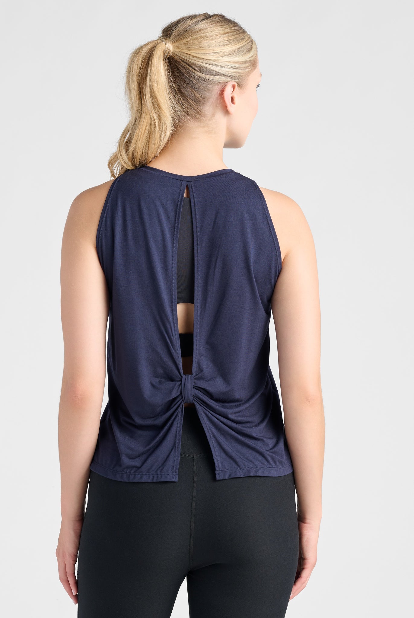 Navy $|& Interval Split Back Tank - SOF Back