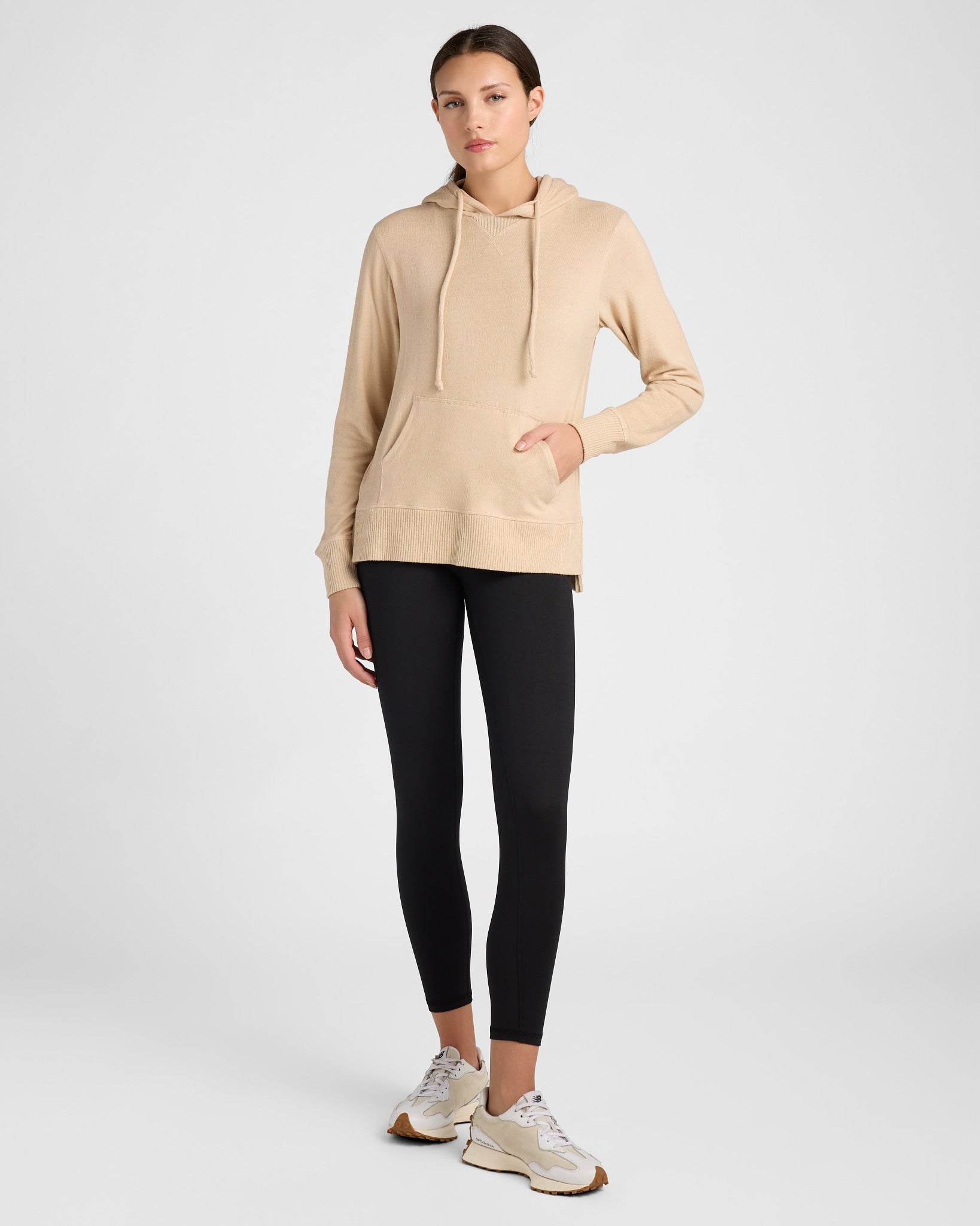 Heathered Oatmeal $|& Interval Hacci Hoodie - SOF Full Front