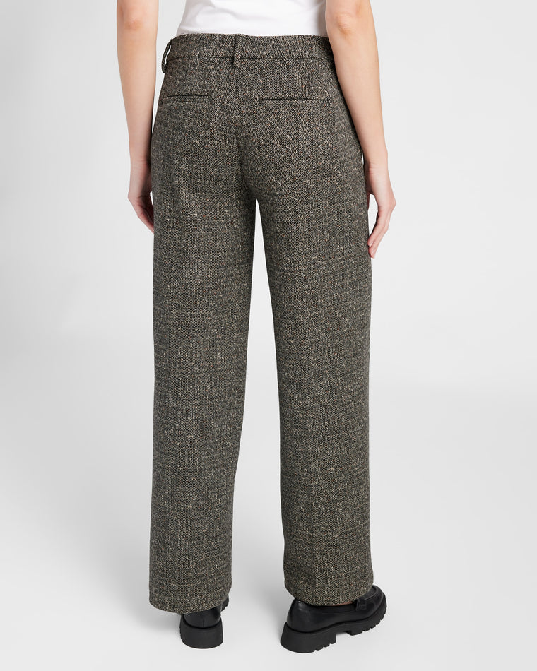 Black/Tan Herringbone $|& Liverpool Kelsey Wide Leg Trouser - SOF Back