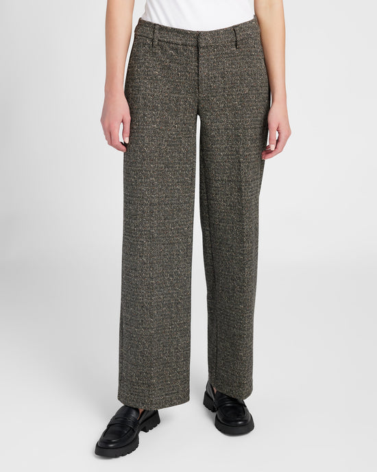 Black/Tan Herringbone $|& Liverpool Kelsey Wide Leg Trouser - SOF Front