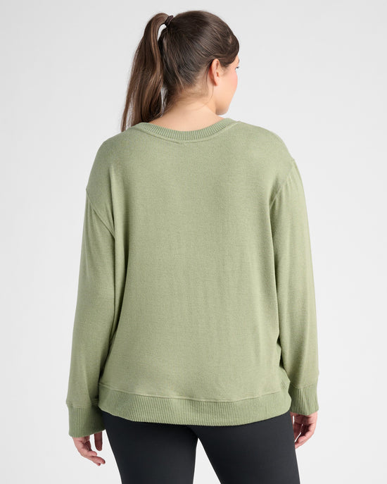 Heathered Olive $|& Interval Hacci Graphic Crew - PRETTY TOUGH - SOF Back