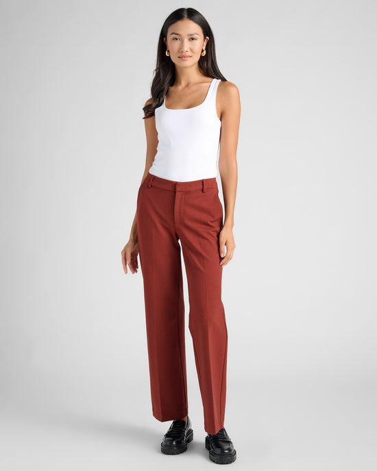 Brunette $|& Liverpool Kelsey Wide Leg Trouser - SOF Full Front