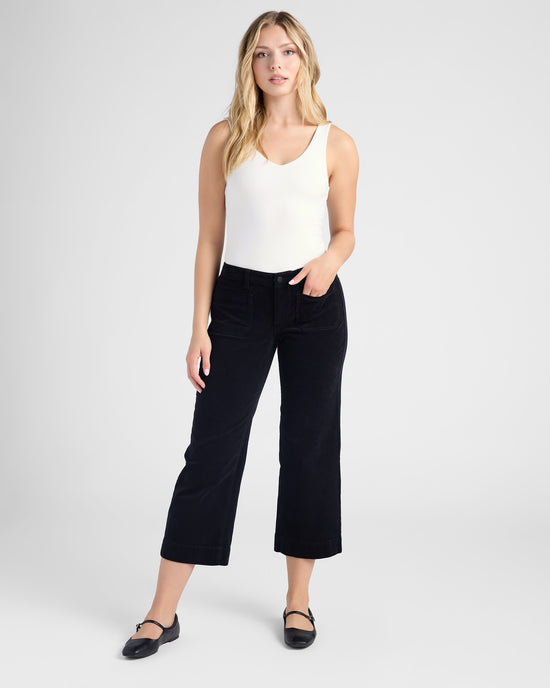 Onyx $|& Liverpool Corduroy Crop Wide Leg Pants - SOF Full Front