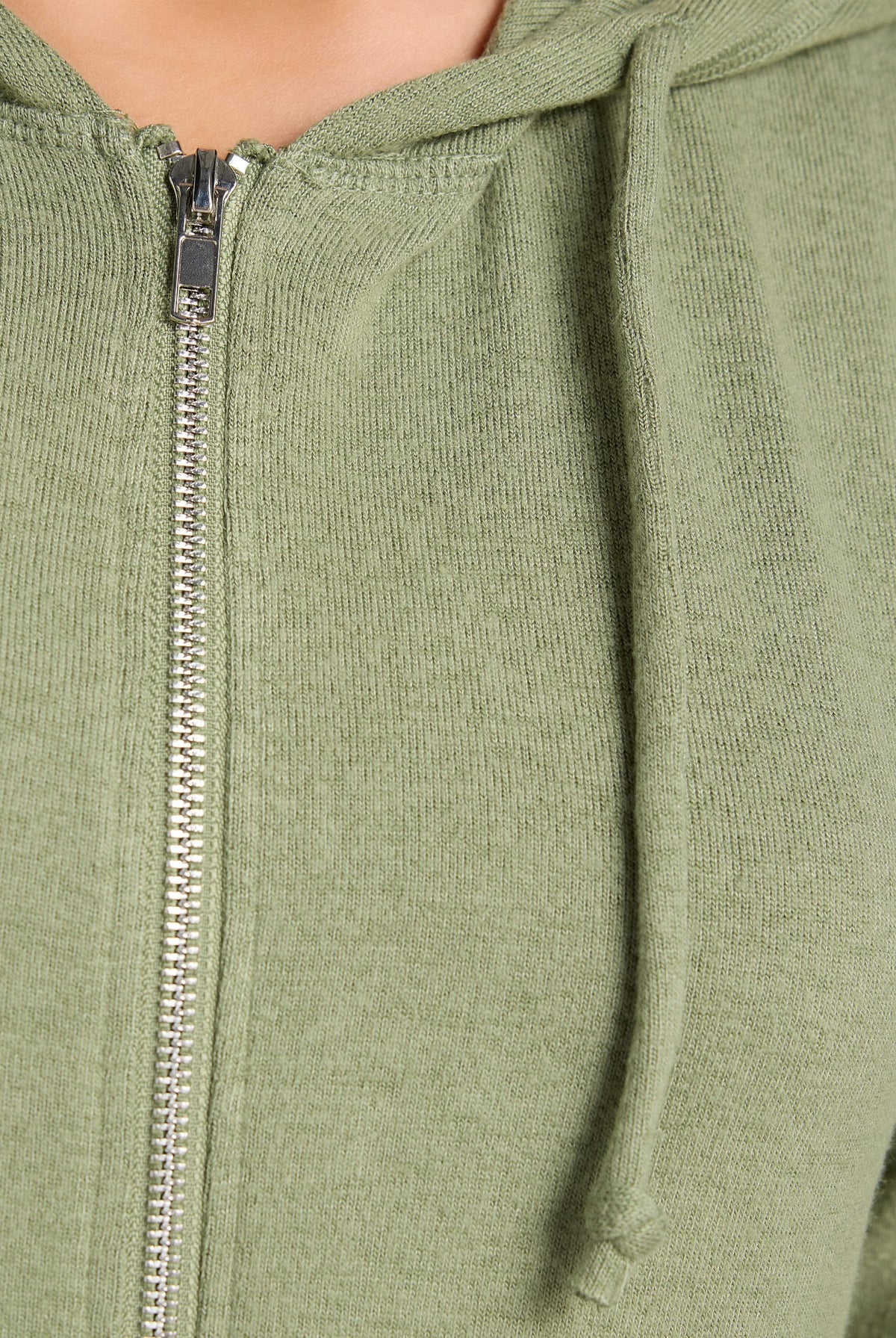 Heather Olive $|& Interval Hacci Zip Hoodie - SOF Full Front