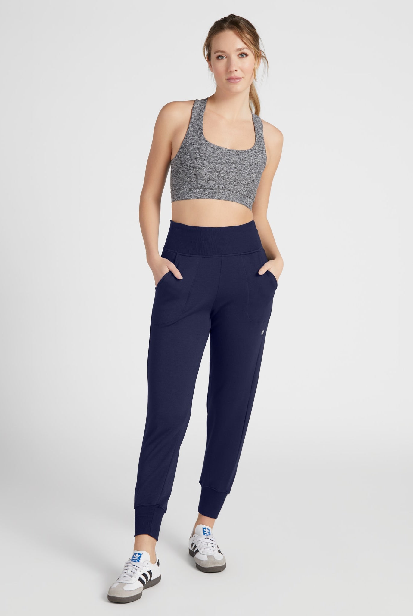 Navy $|& Interval Flex Flat Front Jogger - SOF Full Front