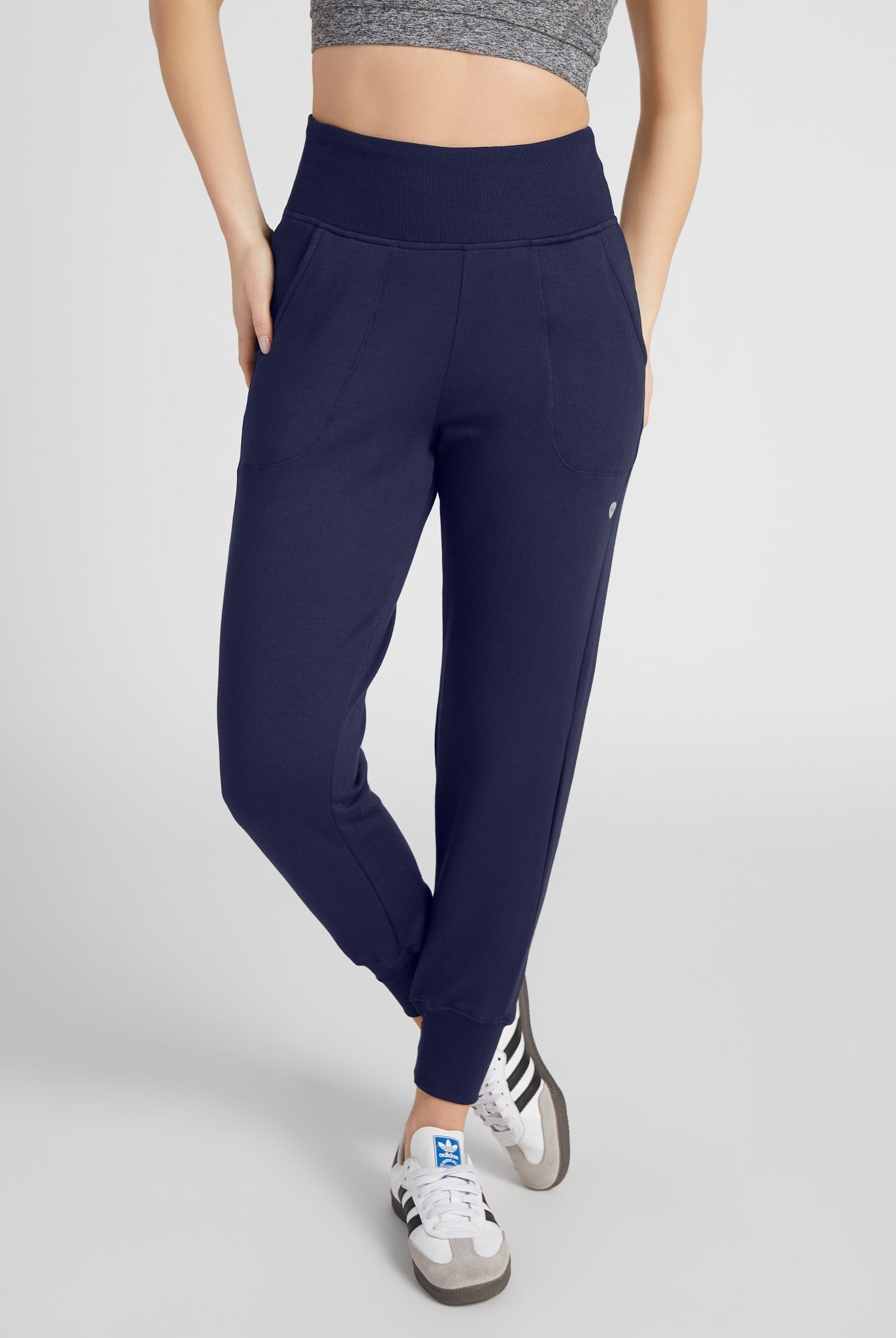Navy $|& Interval Flex Flat Front Jogger - SOF Front
