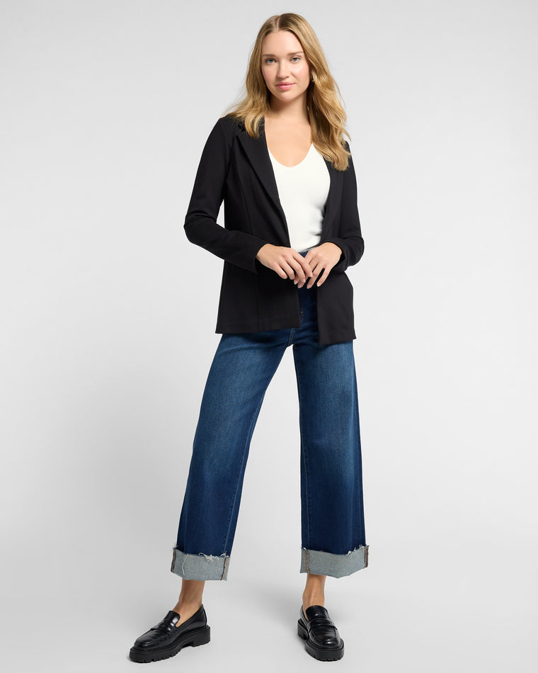 Black $|& Citrus Boyfriend Blazer - SOF Full Front