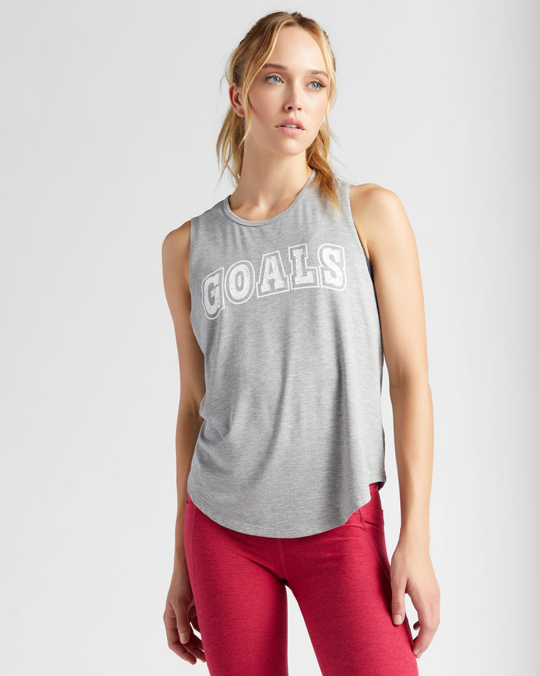 Heather Grey $|& Interval Goals Graphic Tank - SOF Front