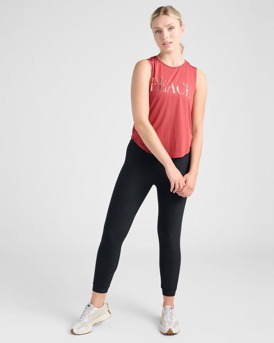 Rosewood Red $|& Interval Peace Graphic Tank - SOF Full Front