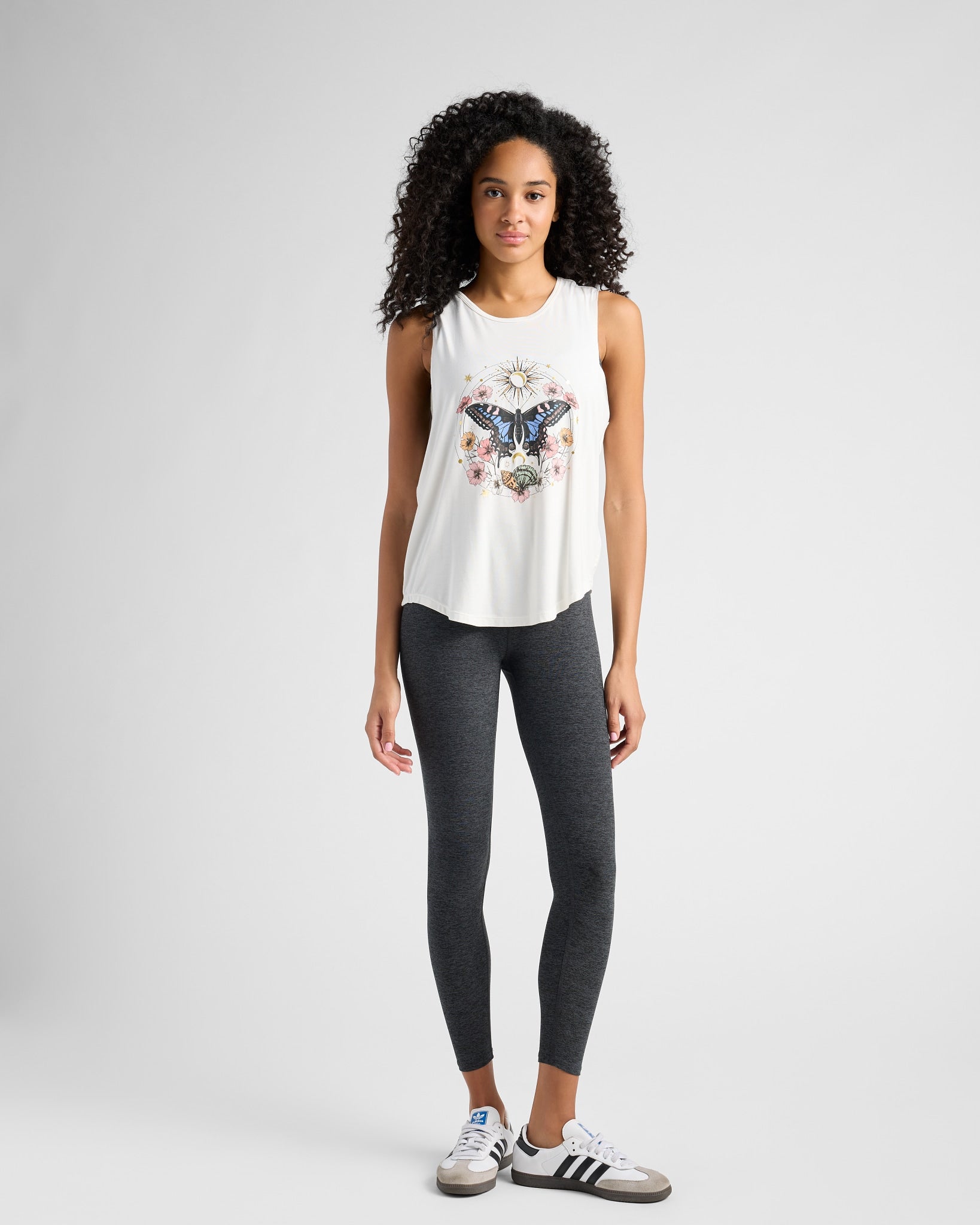 White $|& Interval Metallic Graphic Muscle Tank - UGC On Fig