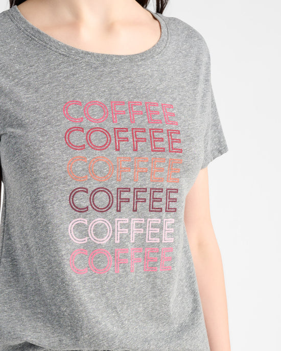 Heather Grey $|& SEAS Coffee Graphic Sleep Tee - SOF Detail
