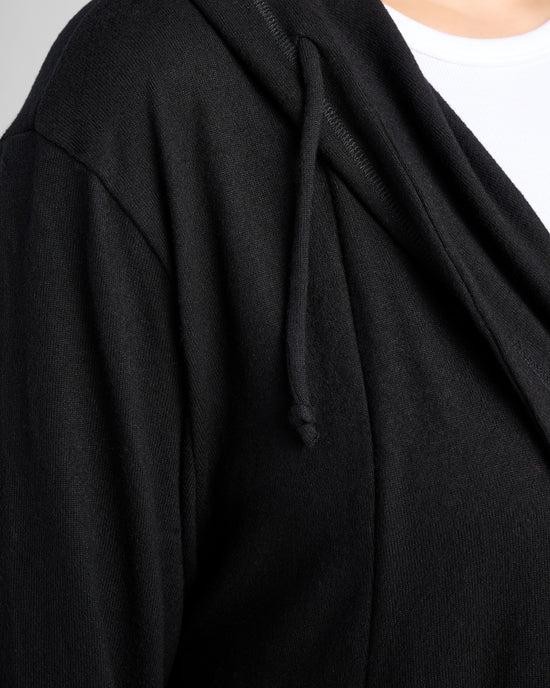 Black $|& SEAS Laguna Hooded Cardigan - SOF Detail