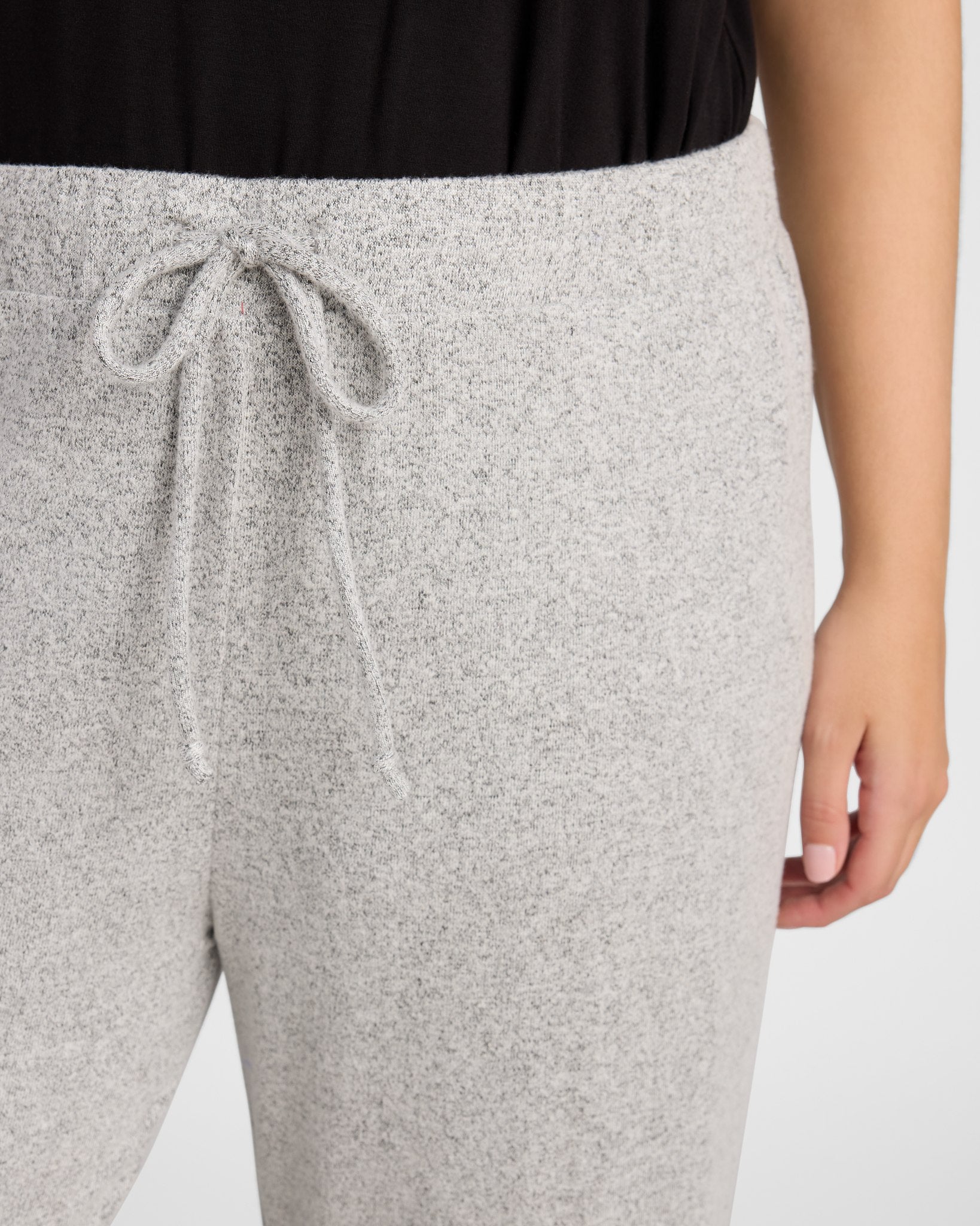 Heather Grey $|& SEAS Heathered Shoreline Hacci Lounge Pant - SOF Detail