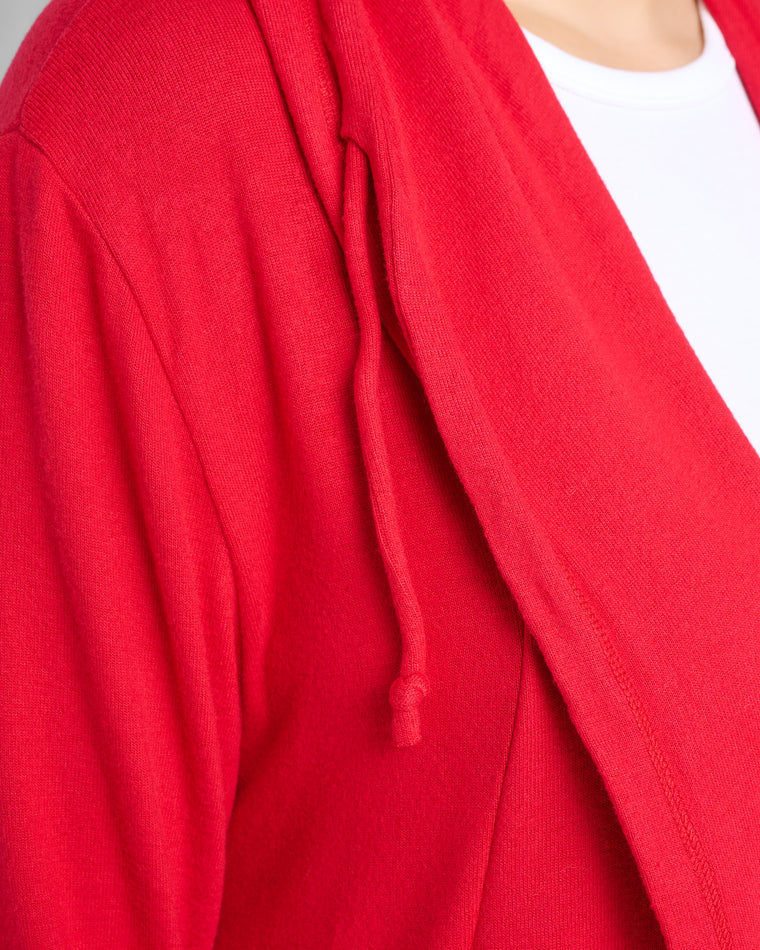 Chili Pepper $|& SEAS Laguna Hooded Cardigan - SOF Detail
