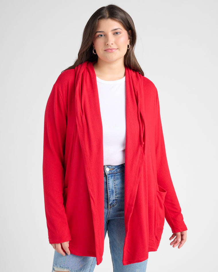 Chili Pepper $|& SEAS Laguna Hooded Cardigan - SOF Front
