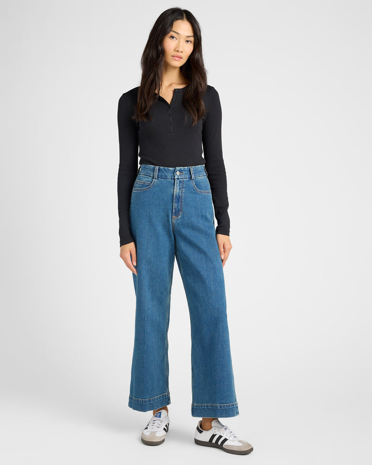 Blue Note $|& Dear John Audrey High Rise Wide Leg Trouser Jeans - SOF Full Front