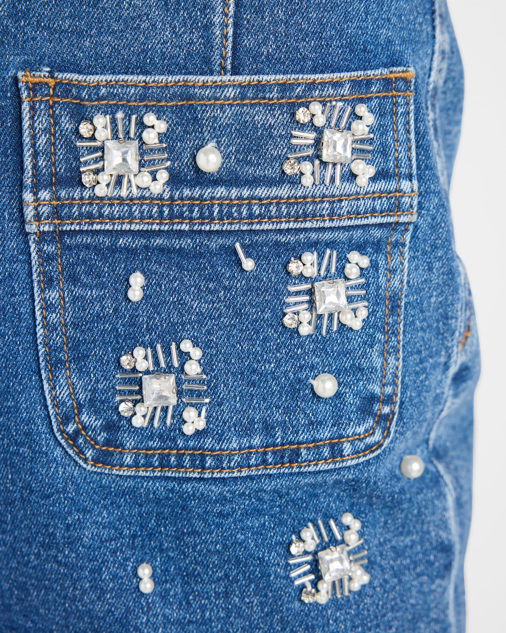 Embellished $|& Dear John Audrey High Rise Bejeweled Wide Leg Jeans - SOF Detail