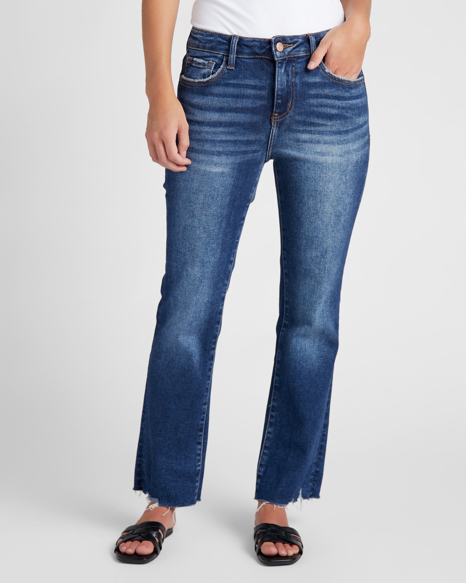 Portable $|& Lovervet Mid Rise Cropped Mini Bootcut Jeans - SOF Front