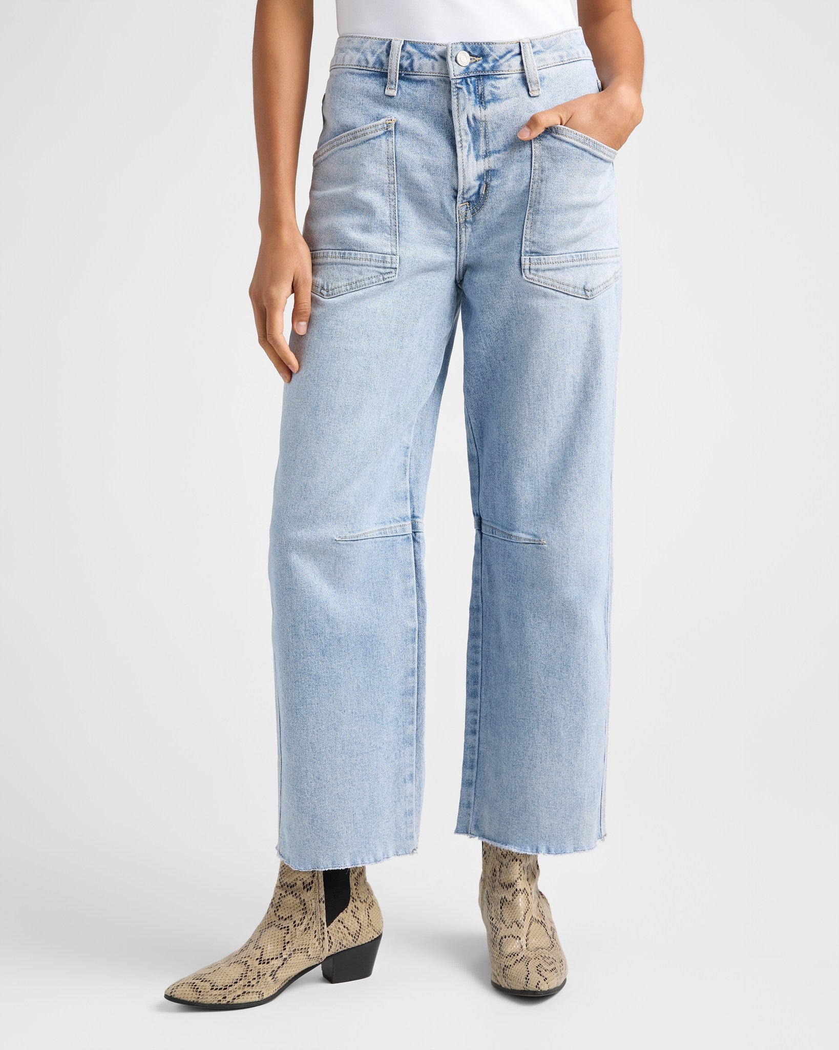 Heroine $|& Vervet High Rise Barrel Leg Jeans - SOF Front