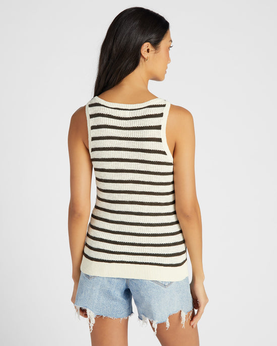 Seashell Black $|& Thread & Supply Amber Stripe Tank - SOF Back