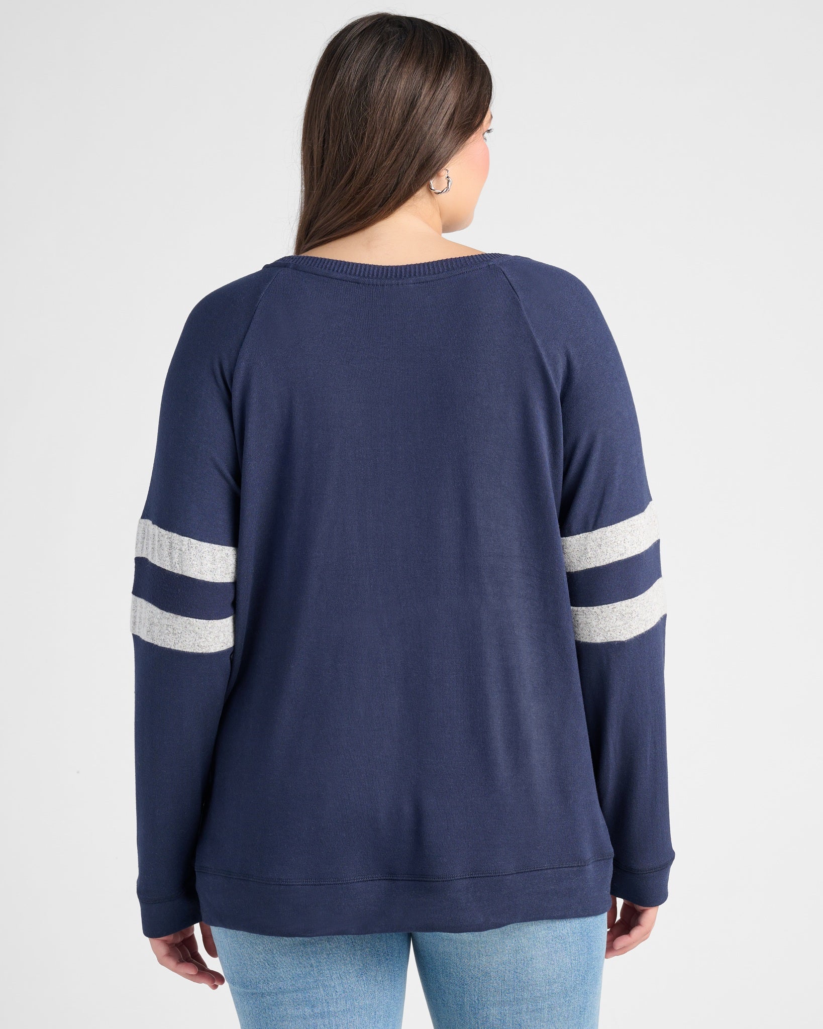 Navy/H. Grey $|& SEAS Shoreline Varsity Cozy Top - SOF Back