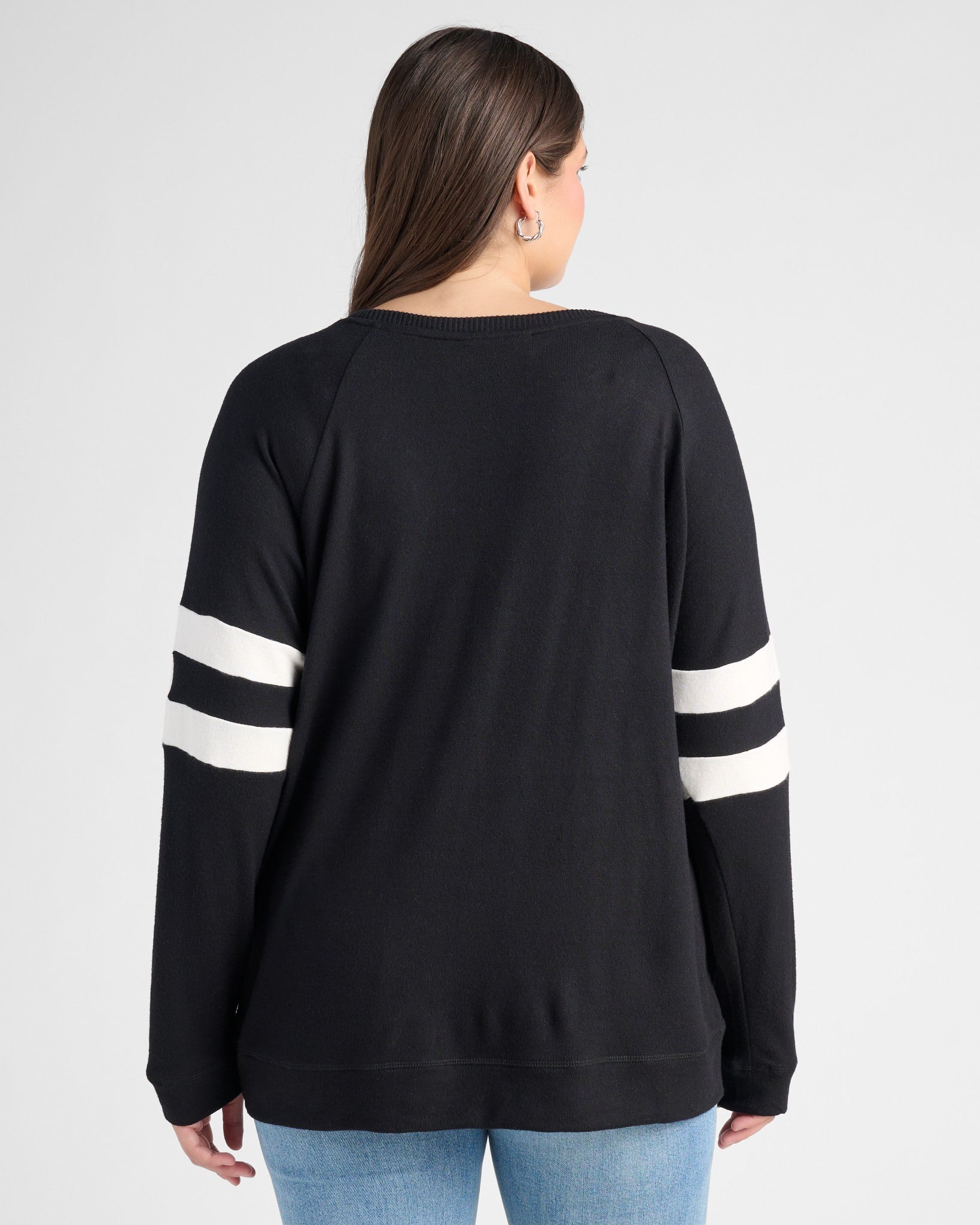 Black/Cream $|& SEAS Shoreline Varsity Cozy Top - SOF Back