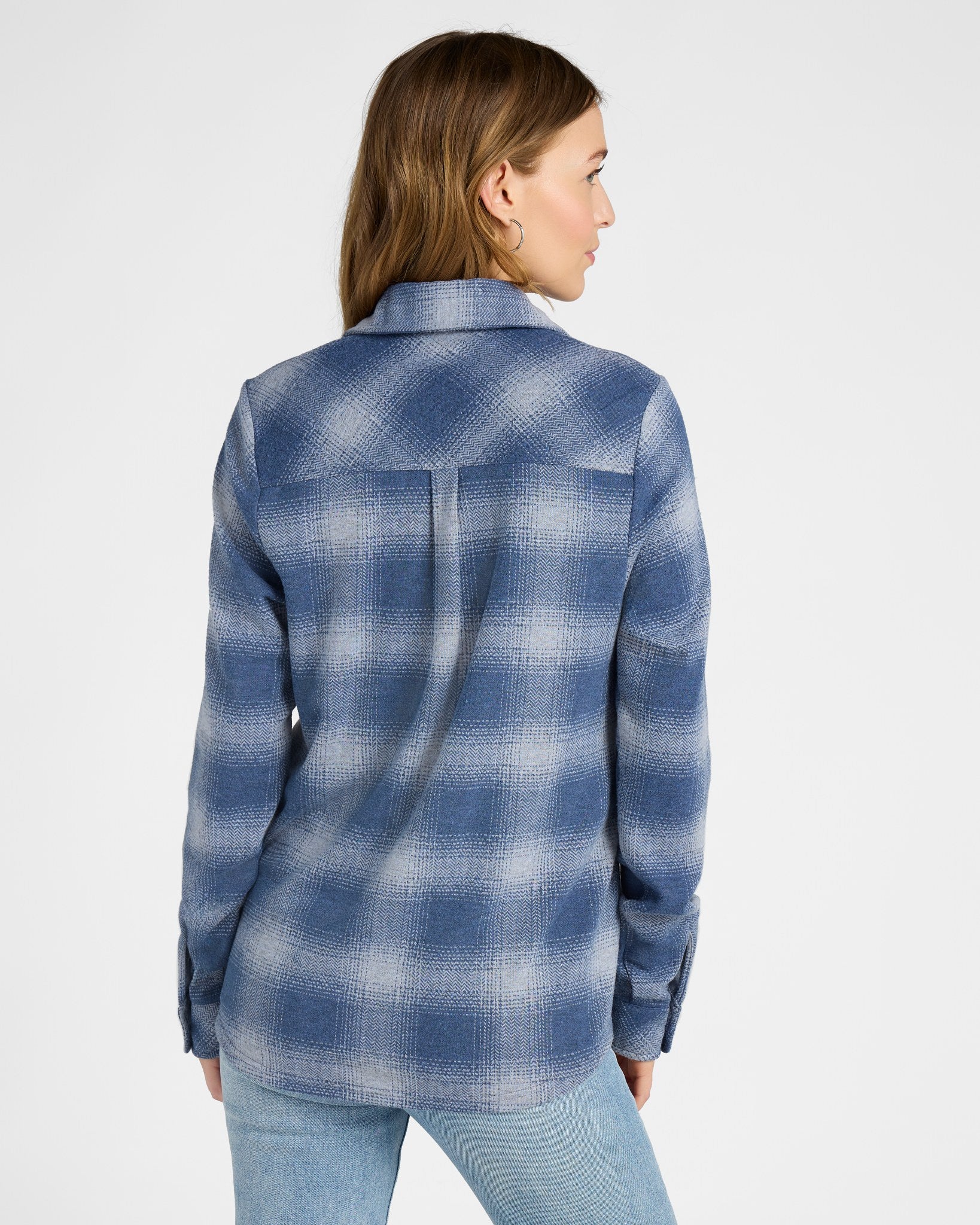Denim Plaid $|& SEAS Coastline Button Down Plaid - SOF Back