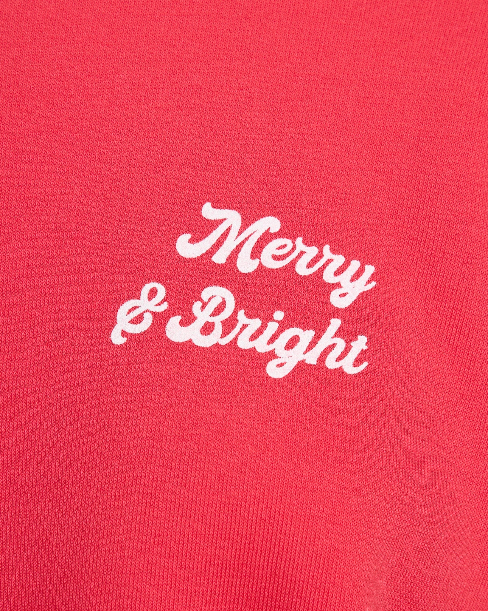 Candy Red $|& Project Social T Merry & Bright/Silent Night Reversible Sweatshirt - SOF Detail
