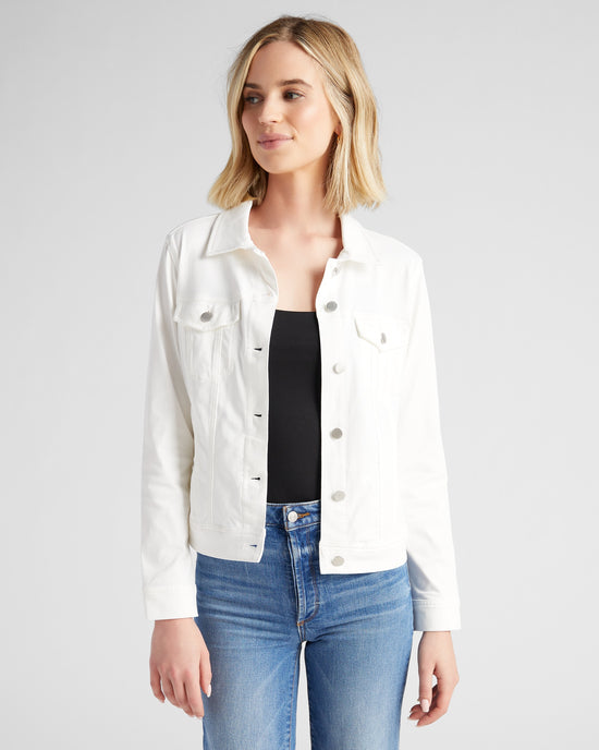 White $|& Liverpool Classic Powerflex Jean Jacket - SOF Front