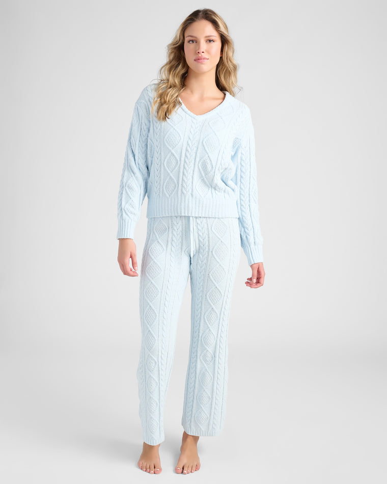 Blue Air $|& PJ Salvage Cable Crew Lounge Pullover - SOF Full Front