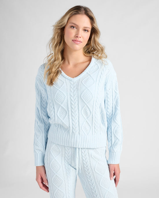 Blue Air $|& PJ Salvage Cable Crew Lounge Pullover - SOF Front