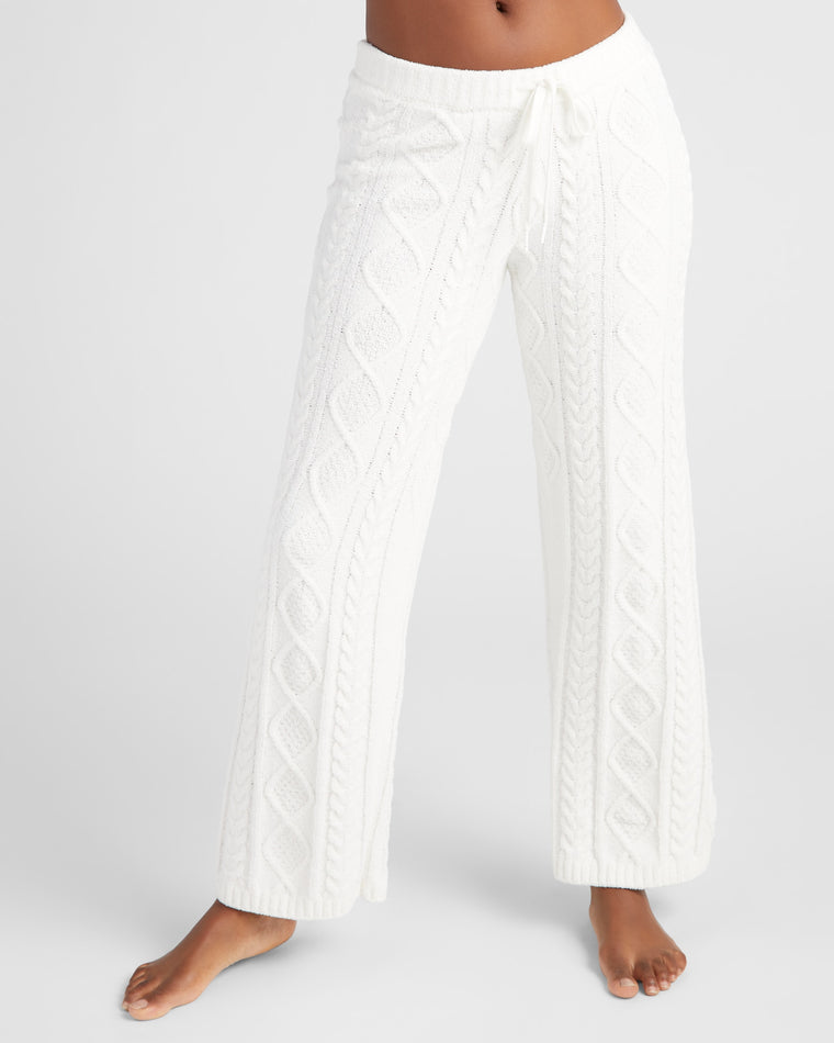 Ivory $|& PJ Salvage Cable Crew Lounge Pant - SOF Front