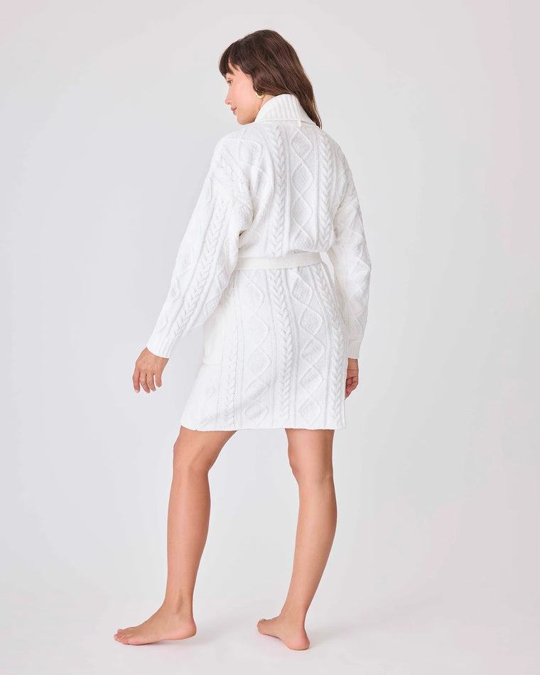 Ivory $|& PJ Salvage Cable Crew Lounge Robe - VOF Back