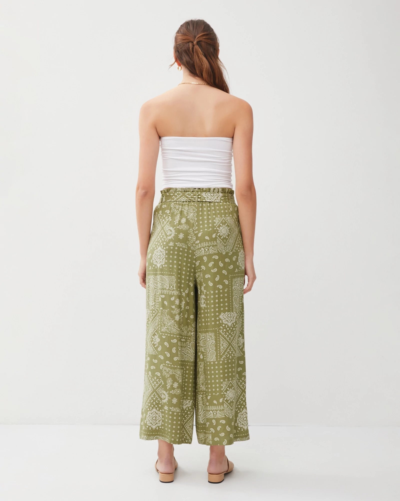 Olive Paisley $|& Be Cool Belted Pant - VOF Back