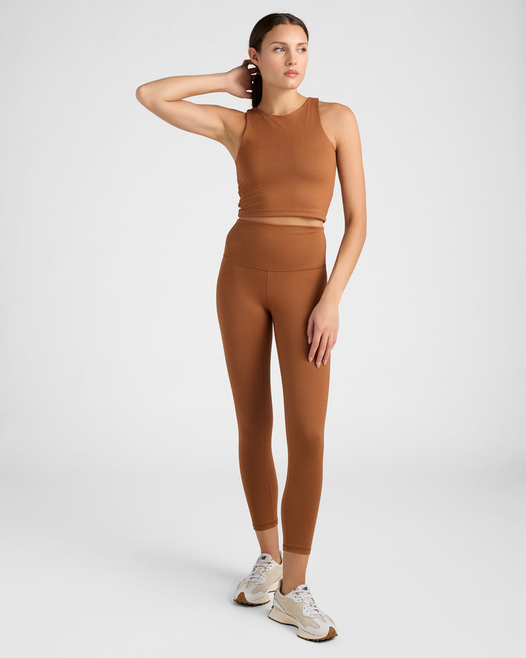 Camel $|& Interval ReCharge Longline Yoga Tank - SOF Full Front