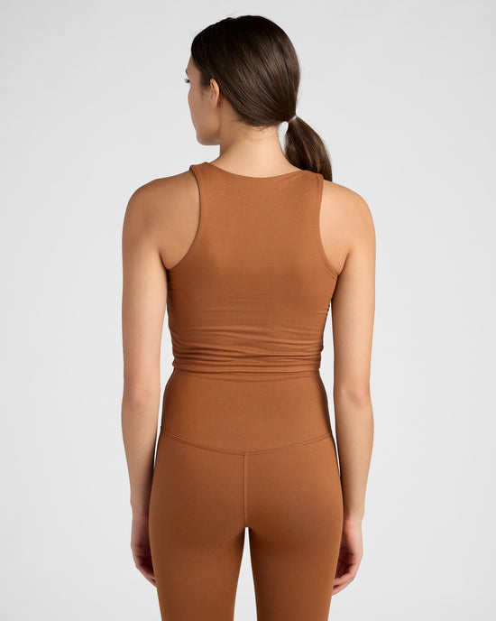 Camel $|& Interval ReCharge Longline Yoga Tank - SOF Back