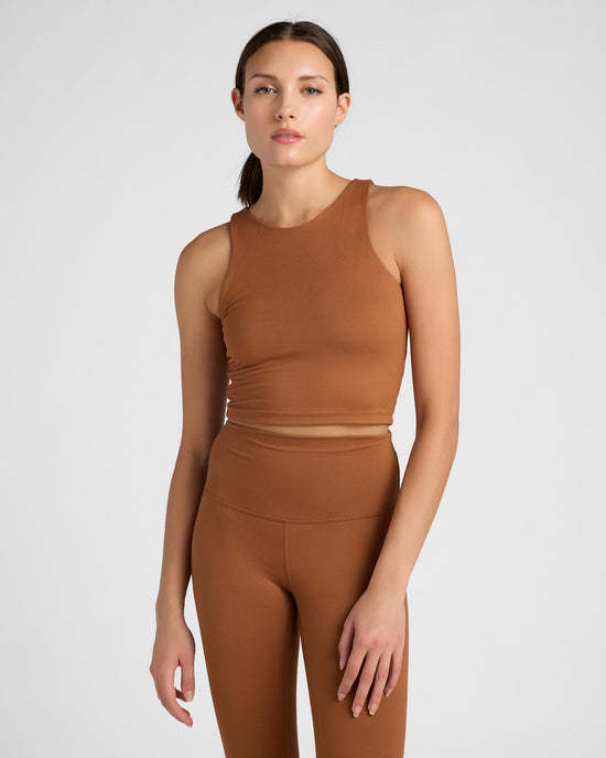 Camel $|& Interval ReCharge Longline Yoga Tank - SOF Front