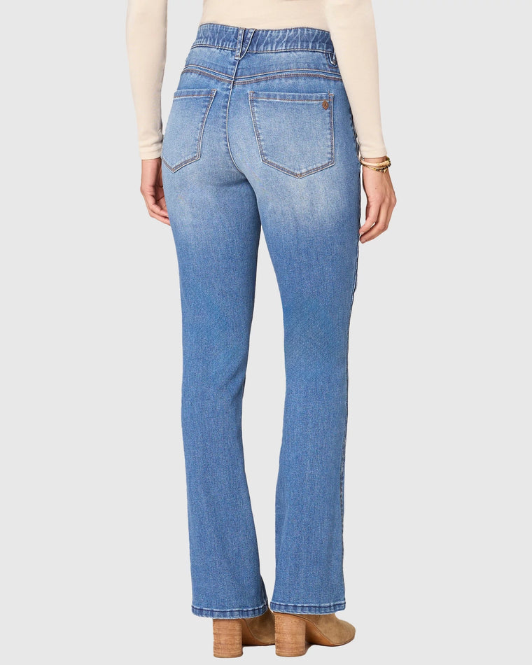 Mid Blue $|& Democracy Absolution Itty Bitty Bootcut Jeans With Side Seam - VOF Back