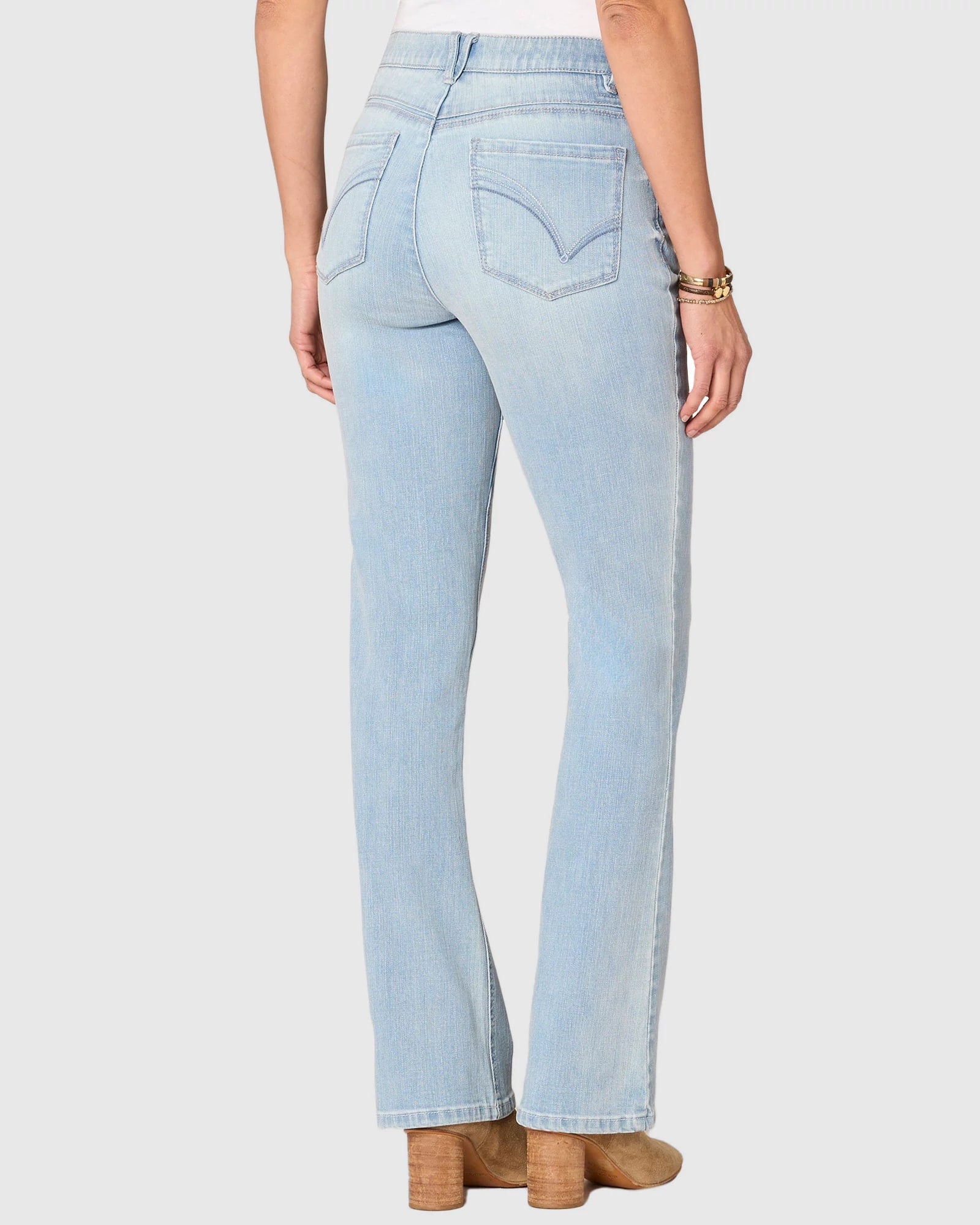 Powder Blue Artisanal $|& Democracy Absolution High Rise Itty Bitty Bootcut Jeans - Hanger Side
