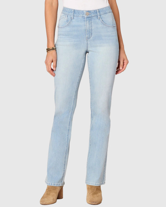 Powder Blue Artisanal $|& Democracy Absolution Itty Bitty Bootcut Jeans - VOF Detail