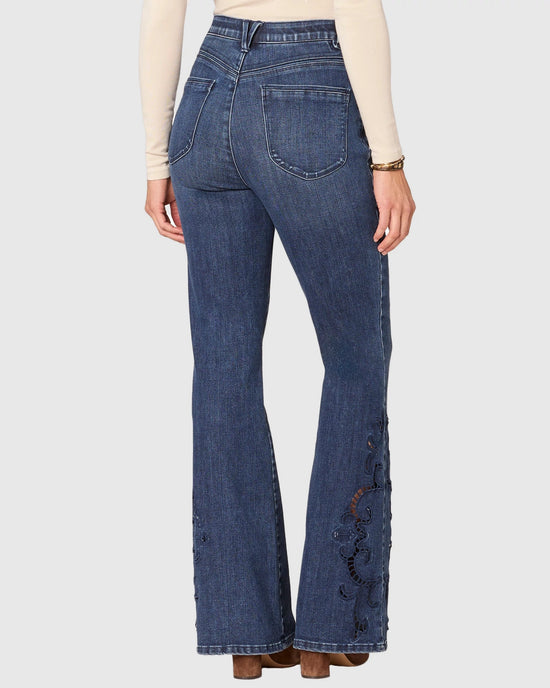 Indigo $|& Democracy Absolution Out There Flare Die Cut Jeans - Hanger Side