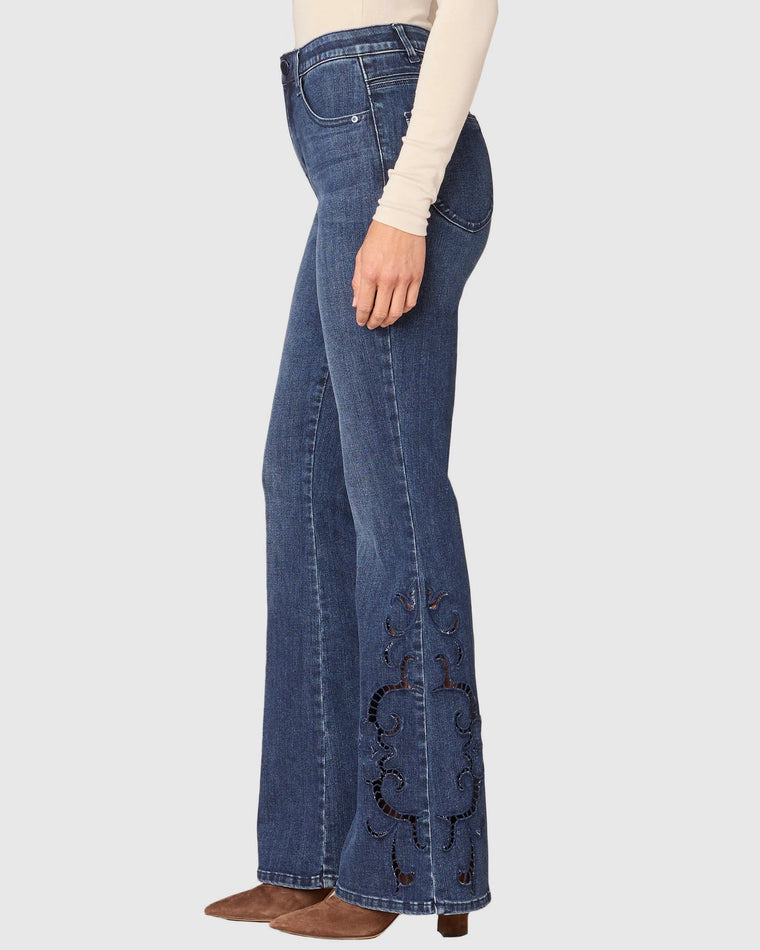 Indigo $|& Democracy Absolution Out There Flare Die Cut Jeans - Hanger Front