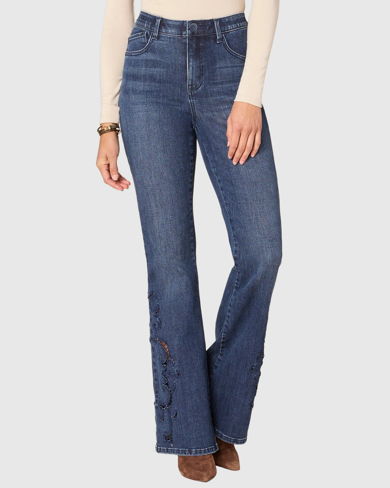 Indigo $|& Democracy Absolution Out There Flare Die Cut Jeans - VOF Detail