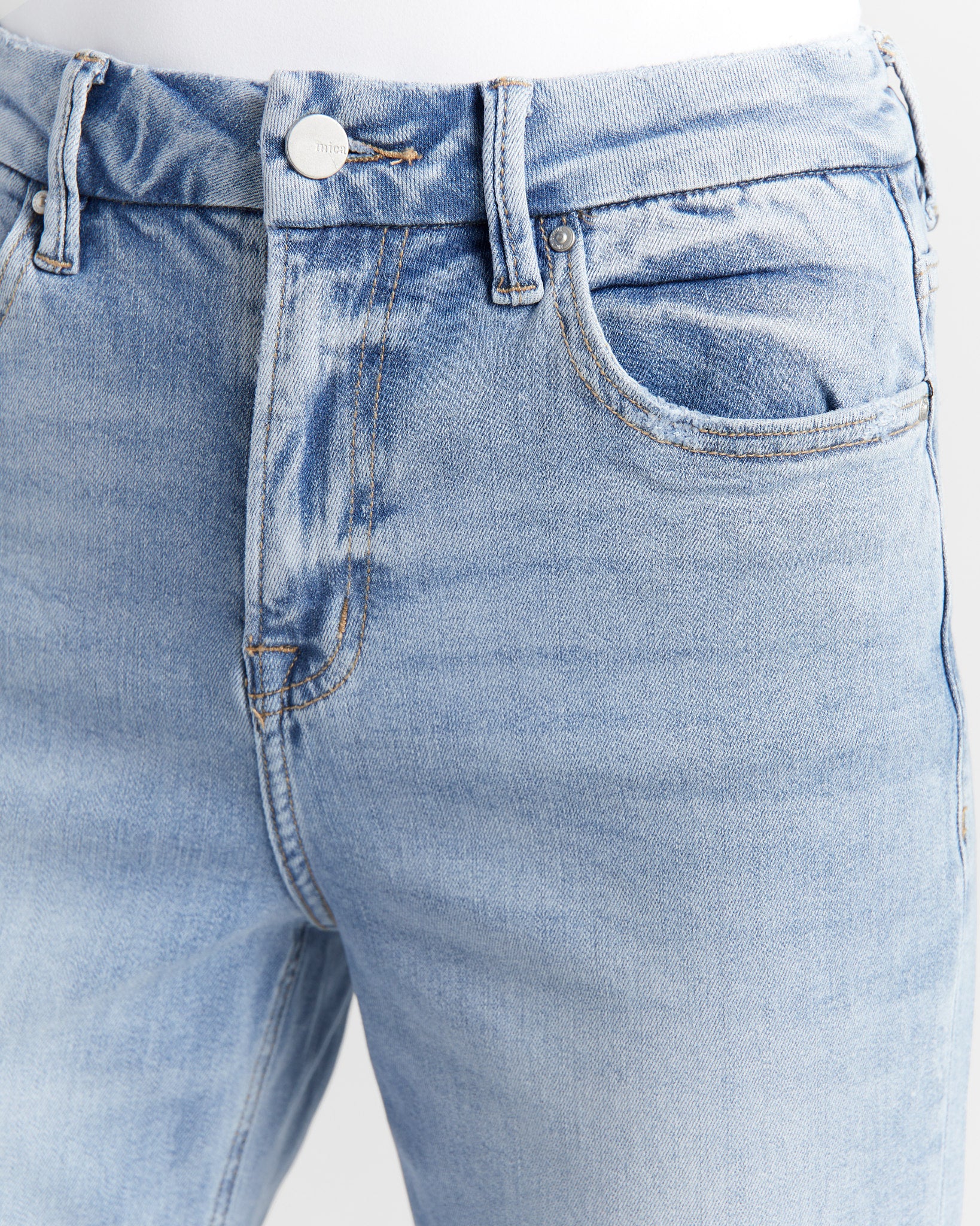 Ciel Blue $|& Mica Denim Super Soft High Rise Wide Leg Jeans - SOF Detail