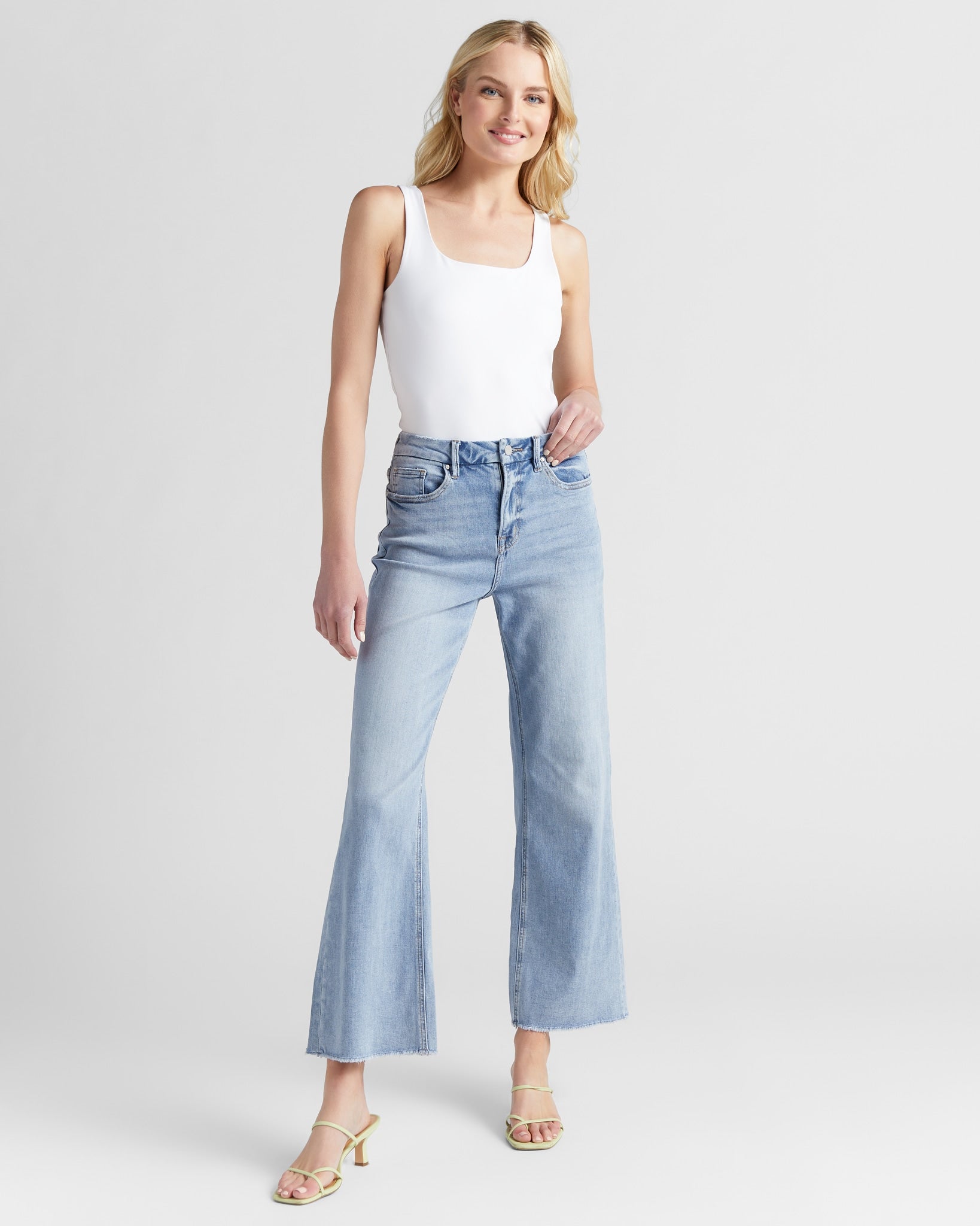 Ciel Blue $|& Mica Denim Super Soft High Rise Wide Leg Jeans - SOF Full Front