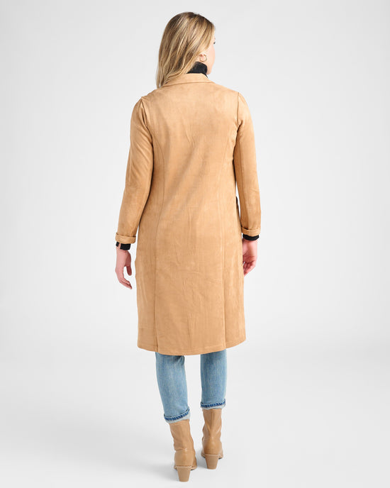 Camel $|& Skies Are Blue Faux Suede Duster - SOF Back