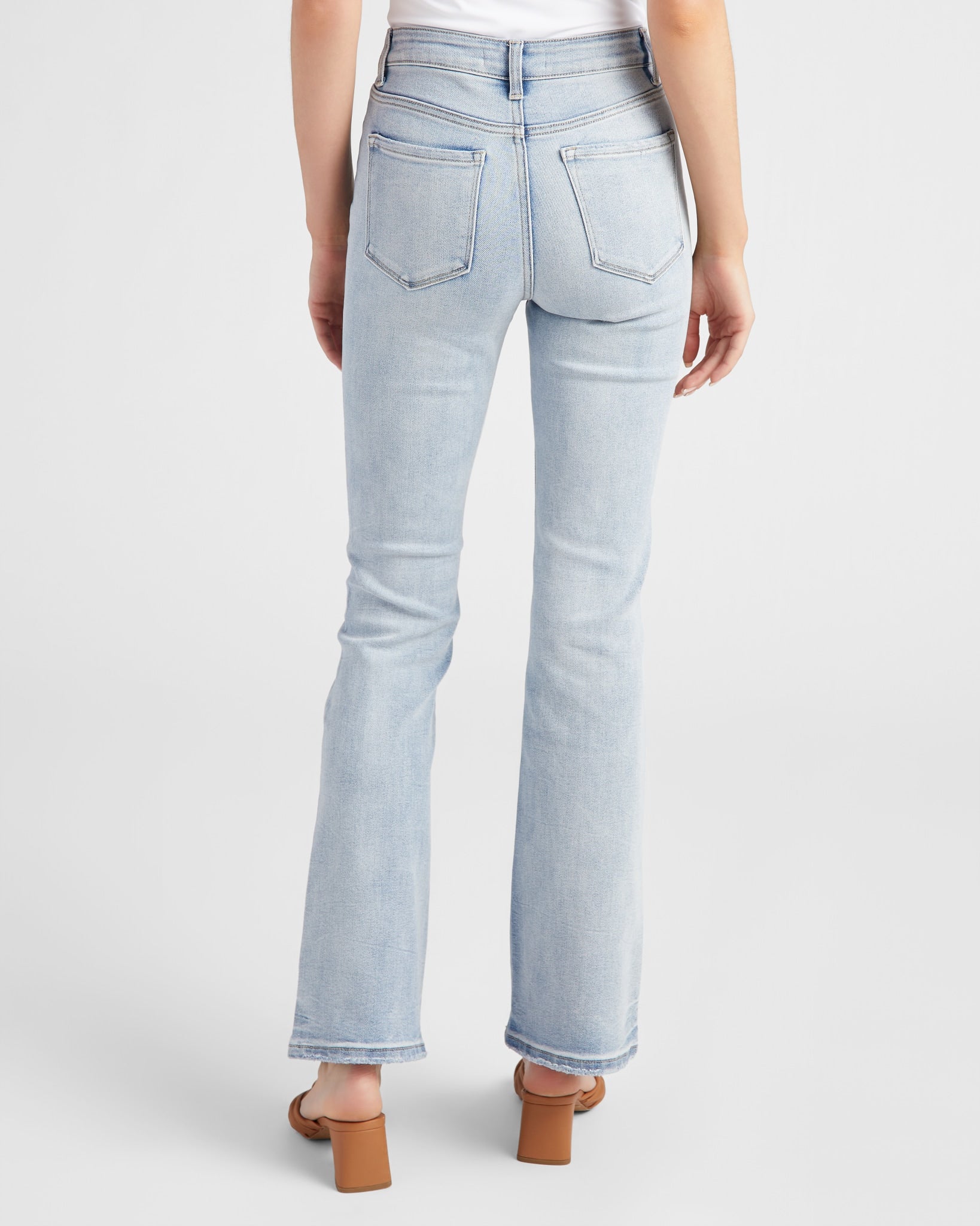 Bloom $|& Lovervet Mid Rise Distressed Hem Bootcut Jeans - SOF Back