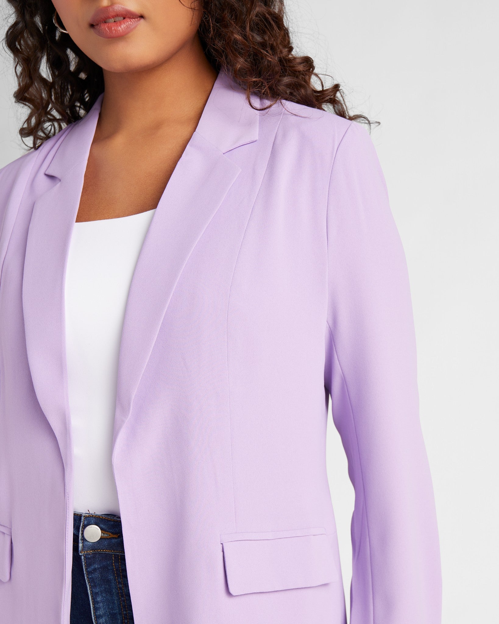 Digital Lavender $|& Skies Are Blue Boyfriend Blazer - SOF Detail
