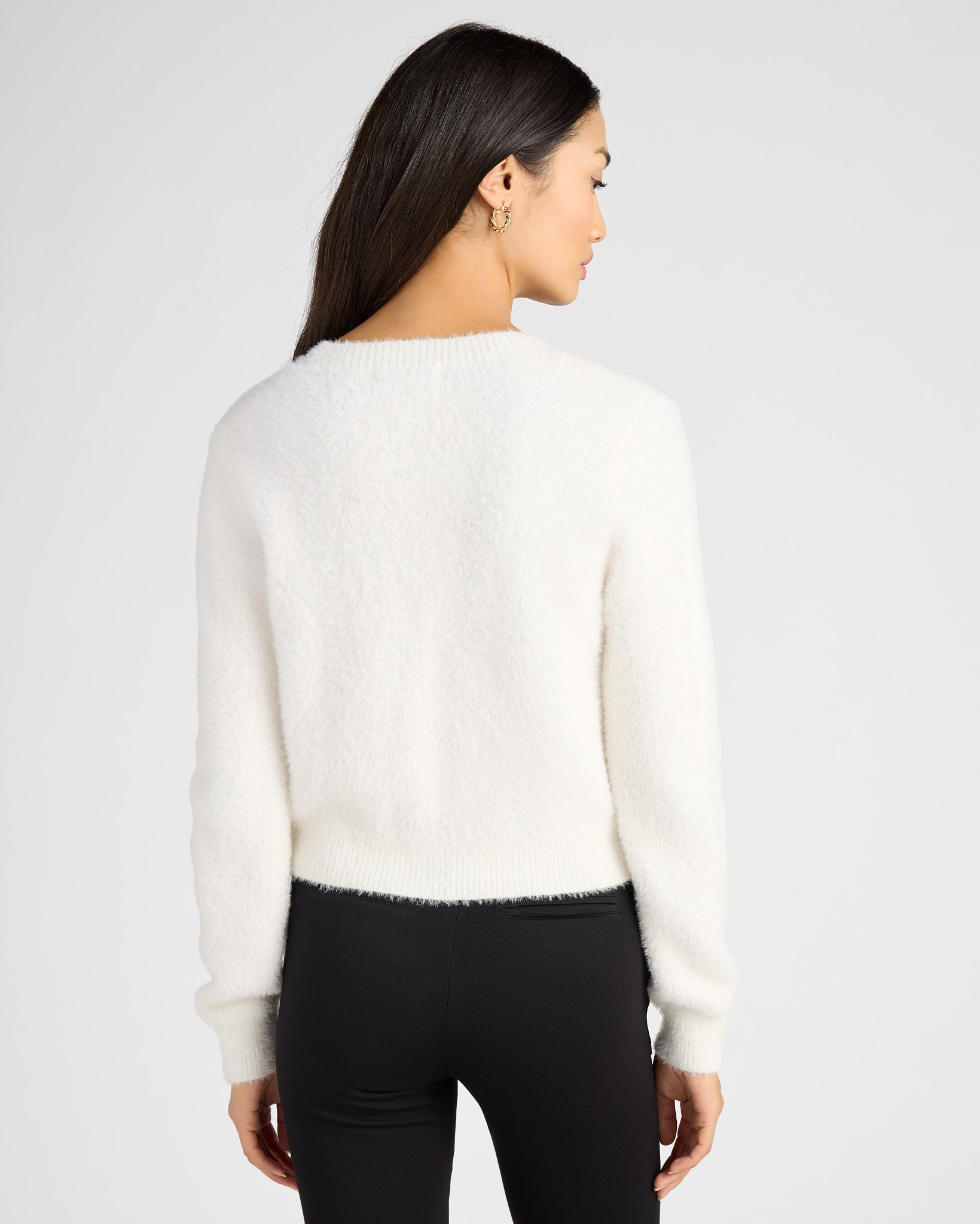 Ivory $|& Sadie & Sage Porcelain Cardigan with Rhinestone Bows - SOF Back