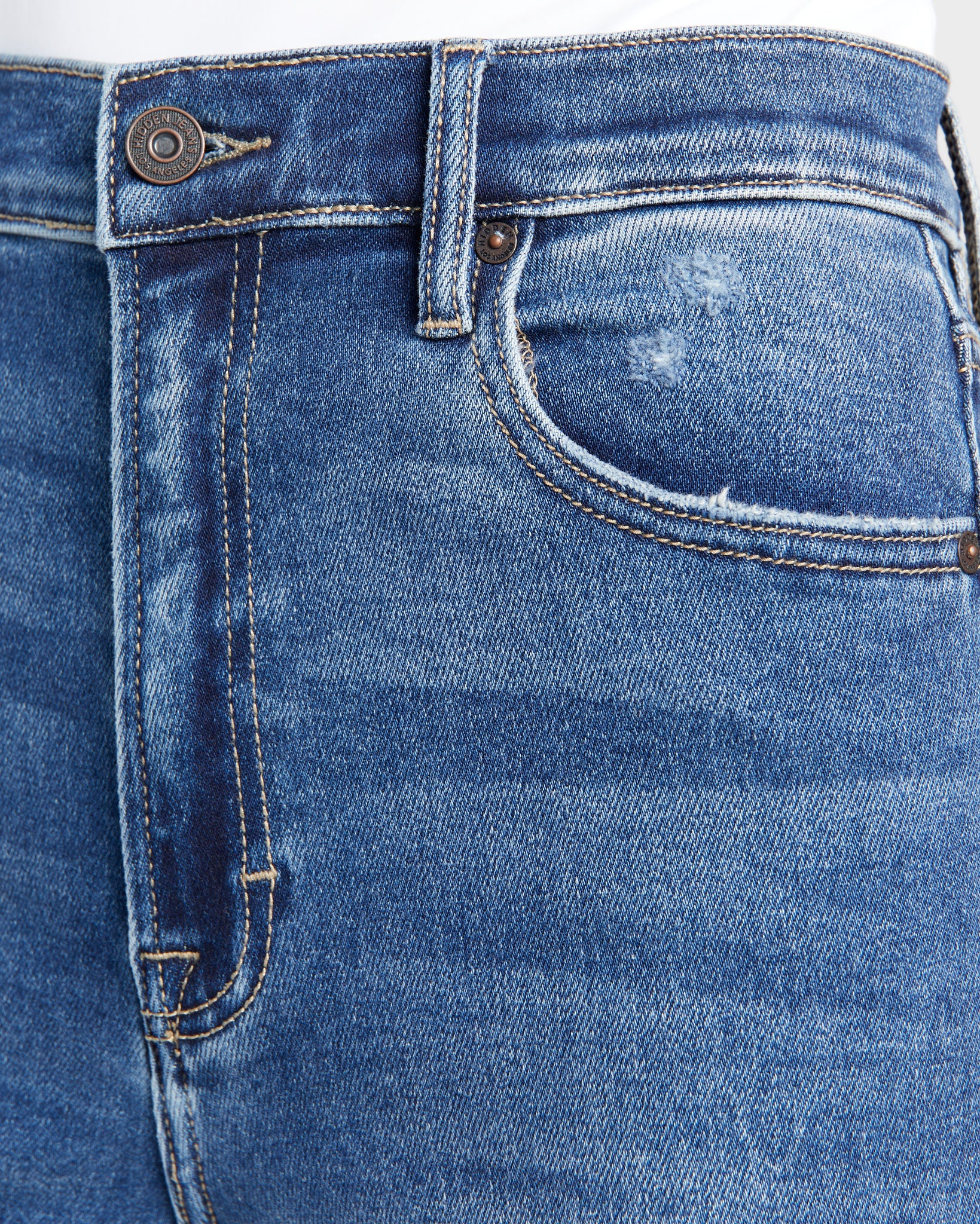 Dark Wash $|& Hidden The Logan Wide Leg Dad Jeans - SOF Detail